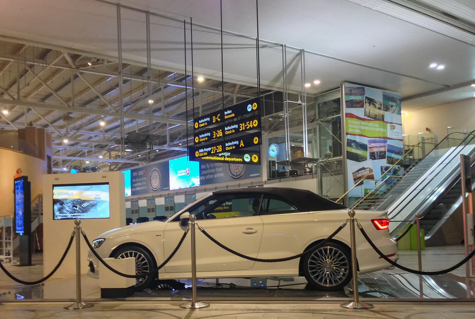 A Volvo car parked at Gothenburg Airport, Sweden